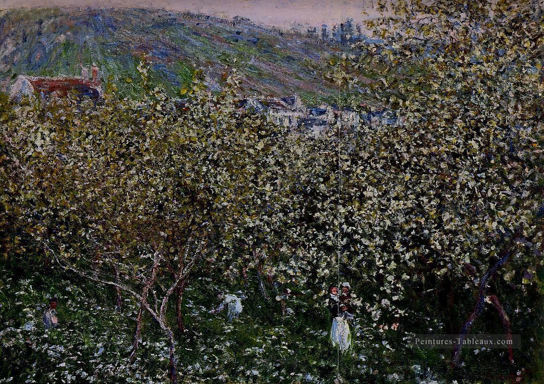 Vetheuil Arbres à prunes à fleurs Claude Monet Peintures à l'huile